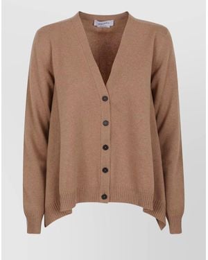 McQueen Cashmere Oversized V-Neck Cardigan - Brown