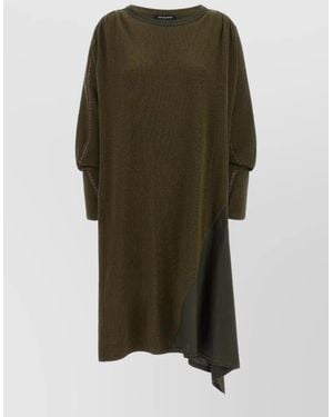Kiko Kostadinov Textured Asymmetric Long-Sleeve Dress - Green