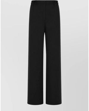 Max Mara Long Lounge Pants High Waist Wide Leg - Black