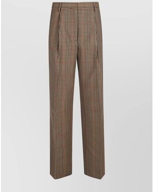 Dries Van Noten Checked Wide-Leg Trousers - Brown
