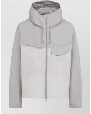 Y-3 Hooded Cotton Jacket Tonal Drawstrings - Gray