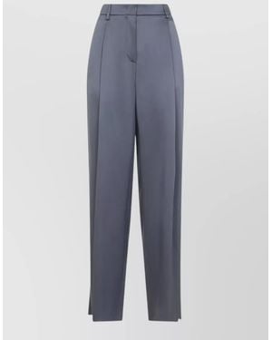 Giorgio Armani Silk Tailored Trousers - Blue