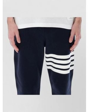 Thom Browne Striped Trim Cotton Short-Sleeve T-Shirt - Blue