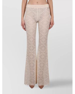 DSquared² Embroidered Lace Flared Pants - Pink