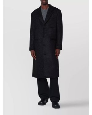 NAMACHEKO Wool Coat With Notched Lapel And Pockets - Blue