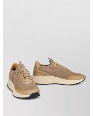 BOSS Low Slip On Trainers Mesh Upper - Natural
