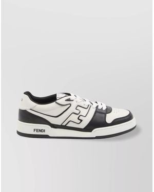 Fendi Leather Perforated Toe Sneakers - Metallic