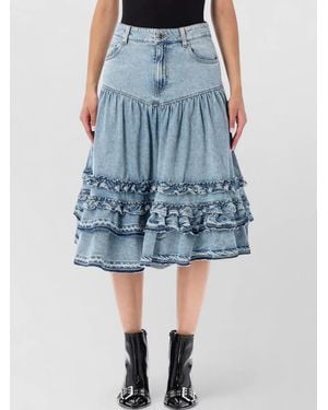 Ganni 100% Organic Cotton Skirt - Blue