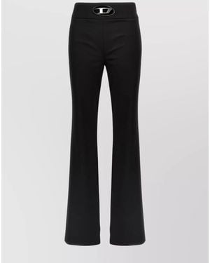 DIESEL High-Rise Flare Waistband Trousers - Black
