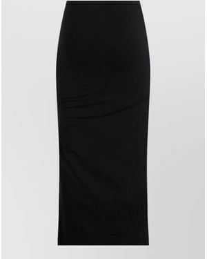 TOTEME High Waist Slim Fit Midi Skirt - Black