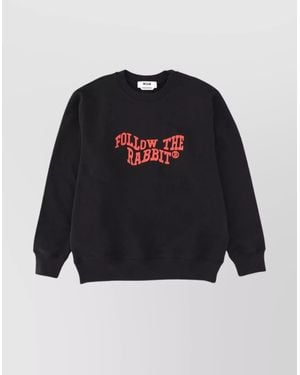 MSGM Cotton Regular-Fit Sweatshirt - Blue