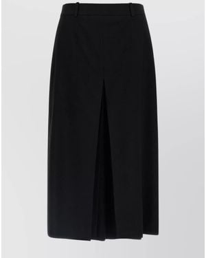 Saint Laurent Wool Midi Culotte Trousers - Black