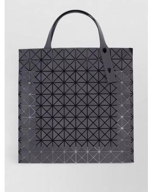 Issey Miyake Shoulder Bag Geometric Pattern Top Handles - Grey