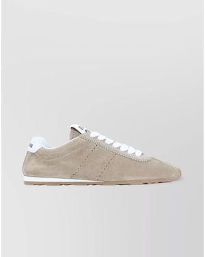Miu Miu Suede Lace-Up Trainers - White