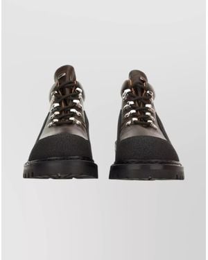 Our Legacy Ankle Boots With Round Toe And Lug Sole - Black