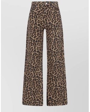 Anine Bing Cotton Wide-Leg Pants - Multicolor