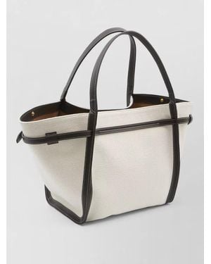 Tod's Medium Canvas Tote Bag Double Handles - White