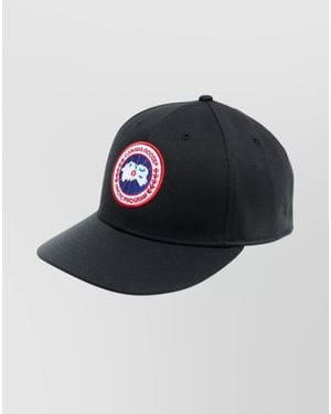 Canada Goose Logo Baseball Cap Flat Peak - Black