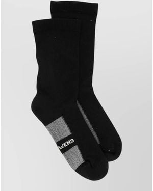 Rick Owens Sparkle Socks Ribbed Texture Contrast Stripes - Black