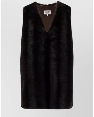 MM6 by Maison Martin Margiela Short Dress With Faux Fur Design - Black