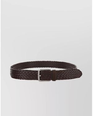 Church's Adjustable Leather Braided Woven Belt - Brown