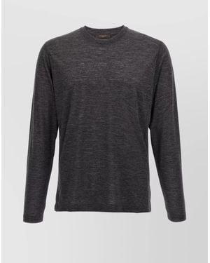 Zanone Wool Crew Neck Jumper With Long Sleeves - Grey