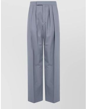 Chloé Palace Wide Leg Tailored Pants Pleats - Blue