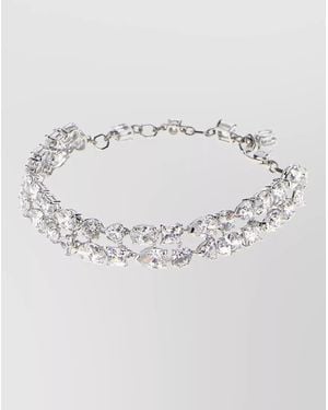 Swarovski Embellished Metal Bracelet - Gray