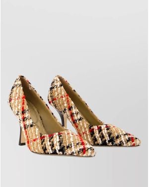 Burberry Check Pumps - Brown
