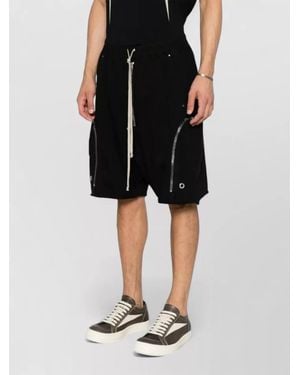 Rick Owens Cotton Drawstring Loose Shorts - Black