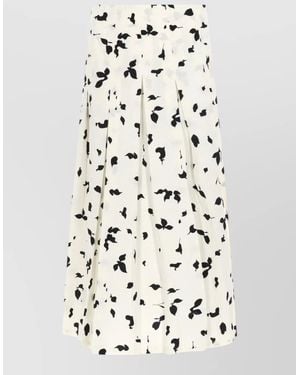 Alysi Printed Pleated Skirt - White