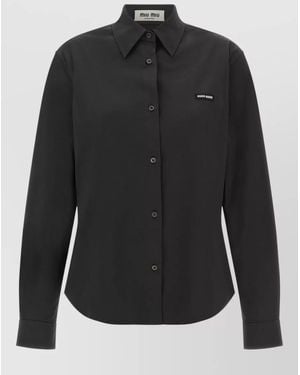 Miu Miu Stretch Poplin Shirt - Black