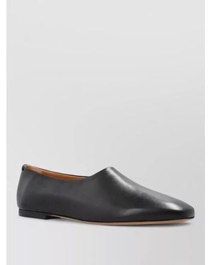 Jil Sander Prince Leather Square Toe Loafer Shoes - Grey