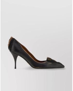 Prada Leather Distressed Pumps Kitten Heel Pointed Toe - Multicolor