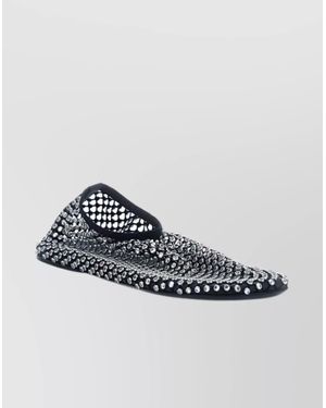 Christopher Esber Crystal Mesh Pointed Toe Ballerina - Blue