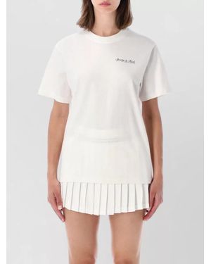 Sporty & Rich Logo Skirt Short Sleeves Crew Neck - White