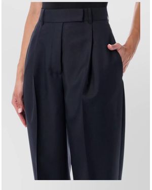 Rohe High-Rise Pleated Tapered Wool-Blend Suit Trousers - Blue