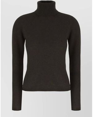 Vanisé Cashmere Turtleneck Jumper Long Sleeves Regular Fit - Black