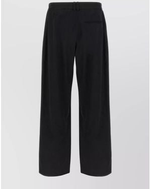 The Row Front Pleated Pants Side Pockets - Black