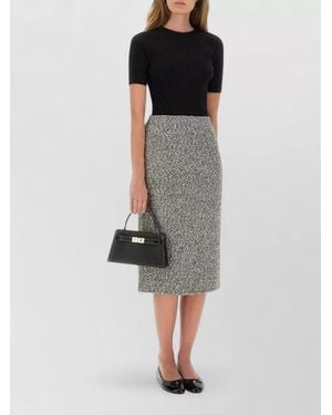 Tory Burch Tweed Midi Pencil Skirt - Grey