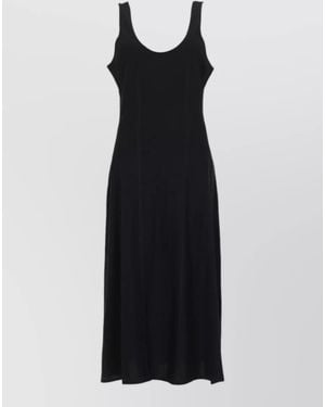 Our Legacy Scoop Neck Sleeveless Maxi Dress Soft Fabric - Black
