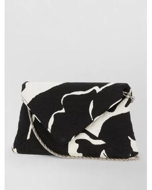 Dries Van Noten Jacquard Envelope Clutch Bag - Black