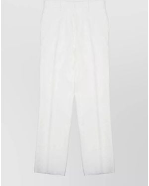 Tagliatore Tailored Trousers Front Pleats Belt Loops - White