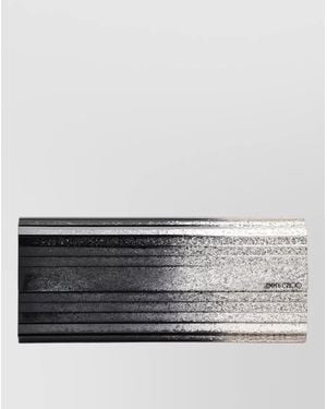 Jimmy Choo Metallic Ombre Rectangular Wallet And Cardholder - Gray