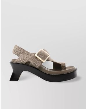 Loewe Leather Buckle-Strap Sandals - Multicolour