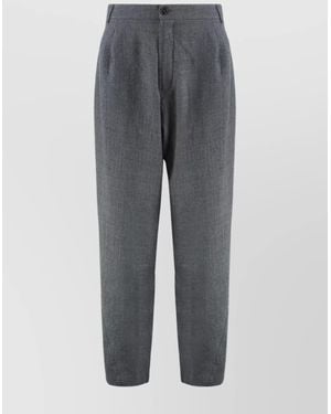 DARKPARK Wool Low-Rise Tapered Tailored Pants - Gray