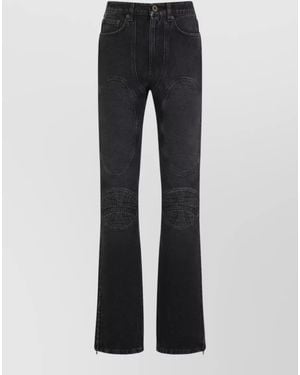 Jean Paul Gaultier Denim Lace-Up Flared Trousers - Blue