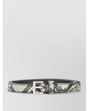 Prada Square Buckle Python Skin Belt - Grey