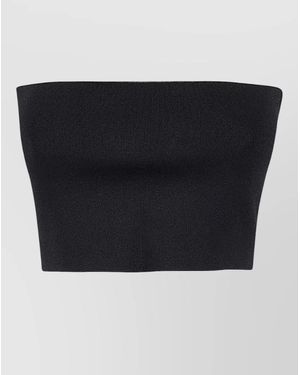 Liviana Conti Viscose Bandeau Top Cropped Strapless Ribbed - Black