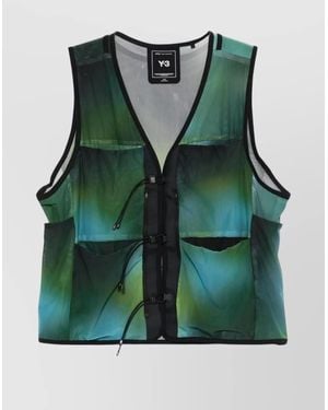 Y-3 V-Neck T-Shirt Multiple Pockets - Green